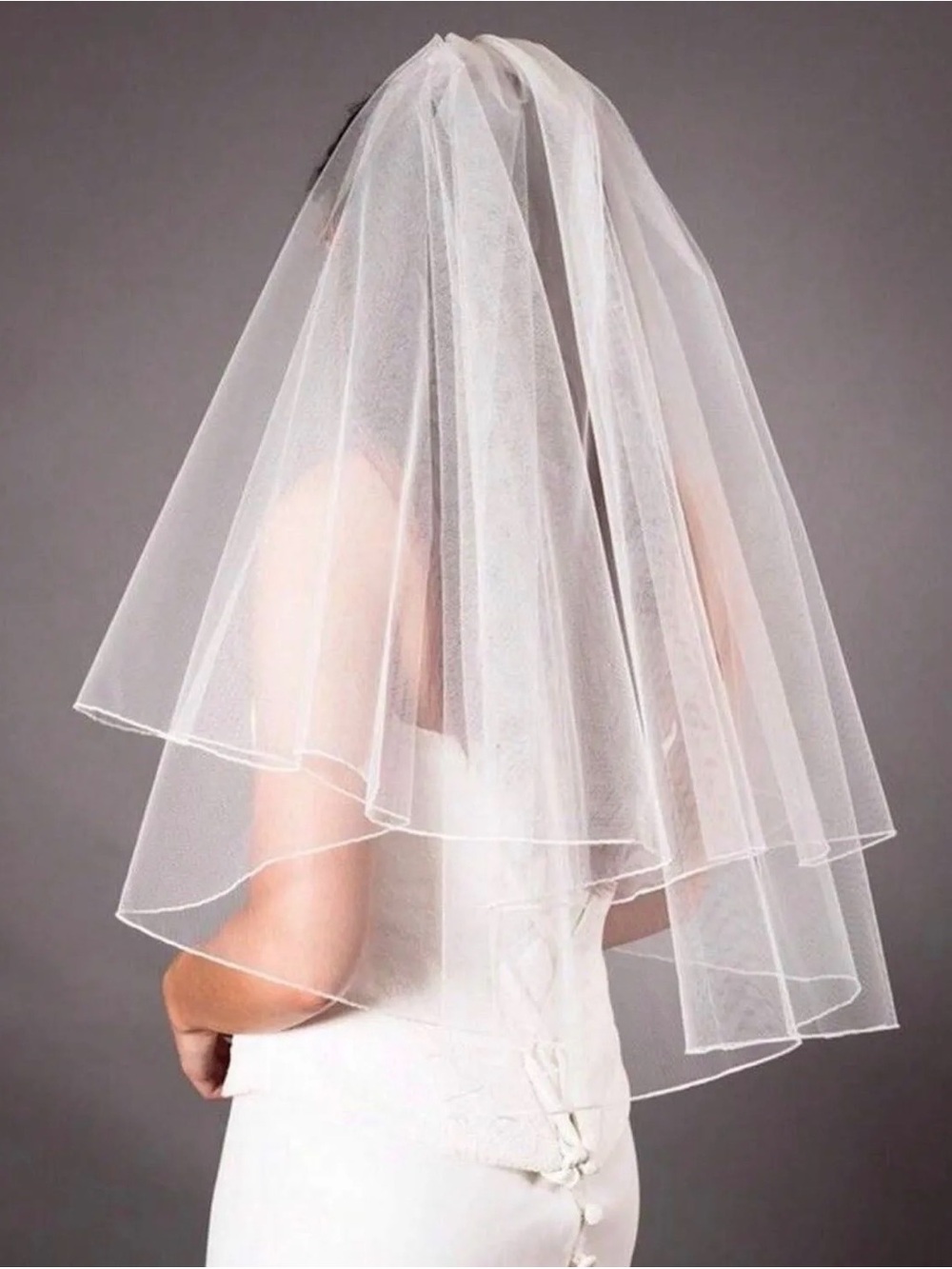 Classic White Two-Tier Bridal Veil NWT Wedding Veil